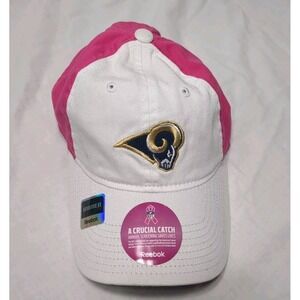 Reebok Los Angeles Rams S/M Pink Breast Cancer Adjustable Hat Cap  Women NFL